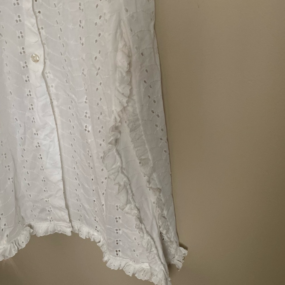 Vintage White Eyelet Duster Robe Housecoat Swimsu… - image 7